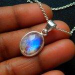 100% Natural Moonstone Pendant with Chain, 925 Sterling Silver Vintage Jewelry, Flashy Moonstone Jewelry, Birthday Gift, Gift For Lovers