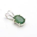 100% Genuine Emerald 925 Sterling Silver Statement Oval Minimalist Pendant Perfect Anniversary Gift