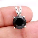 Genuine Black Onyx 925 Sterling Silver Round Crystal Pendant Healing Jewelry Perfect Gift for Her