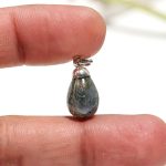 Natural Moss Agate Teardrop Cabochon Healing Pendant for Chain 925 Sterling Silver Jewelry Graduation Gift