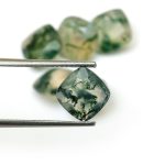 Genuine Moss Agate Cushion Shape Natural Calibrated Faceted Cut Loose Gemstone for Jewelry Making