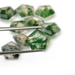 Natural Moss Agate Cut Calibrated Pentagon Shape Faceted Loose Vintage Gemstone for Jewelry Making Worry Stones