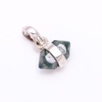 Natural Moss Agate Pencil Shape 925 Sterling Silver Pendant Healing Jewelry Gift For Lovers