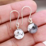 Natural Dendrite Opal 925 Sterling Silver Briolette Ball Earrings Handmade Silver Jewelry Birthday Gift