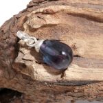 925 Sterling Silver Teardrop Natural Purple Fluorite Handmade Pendant Unique Gift for Women