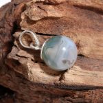 Natural Moss Agate Ball Shape Charm Pendant 925 Sterling Silver Handmade Jewelry for Women Birthday Gift