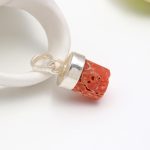 Natural Italian Rough Red Coral  925 Sterling Silver Handmade Pendant Birthday gift