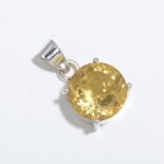 Natural Citrine Round Shape Solid 925 Sterling Silver Handmade Charm Pendant Cut Stone Jewelry