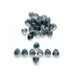 Genuine Moss Agate Trillion Shape Cabochon Flat Back Calibrated Loose Gemstone for Jewelry Making