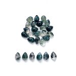 High Quality Natural Green Moss Agate Pear Shape Cabochon Flat Back Calibrated Loose Gemstone for Jewelry Making