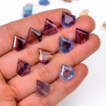 Natural Rainbow Fluorite Faceted Shield Shape Loose Gemstone for Jewelry Making Multi Color Stones