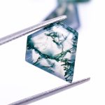 Green Moss Agate Natural Cut Calibrated Shield Shape Faceted Loose Healing Gemstone for Jewelry Making
