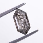 Genuine Black Rutile Quartz Faceted Elongated Hexagon Shape Loose Gemstone for Jewelry Making