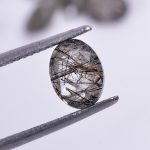Black Rutile Oval Shape Faceted Cut Gemstone Natural Tourmalinated Quartz Calibrated Loose Gemstone For Jewelry Making