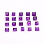 Natural Purple Amethyst Faceted Square Shape Loose Gemstone for Jewelry Making Minimalist Gemstones
