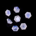 Blue Fire Rainbow Moonstone 5X5 mm Calibrated Wholesale Hexagon Cut Loose Gemstone for Jewelry Making 200 Pcs Lot