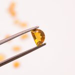 Natural Citrine D Shape Loose Gemstone for Jewelry Making Yellow Faceted Cut Minimalist Stones