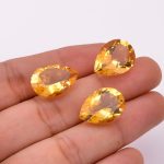 Yellow Citrine Faceted Pear Shape Calibrated Loose Gemstone for Jewelry Making Vintage Natural Gemstone Lot