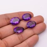 Top Quality Purple African Amethyst Faceted Oval Shape Calibrated Loose Gemstone for Jewelry Making Natural Crystals