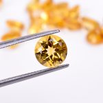 Natural Citrine Faceted Round Loose Gemstone for Jewelry Making Yellow Calibrated Crystals