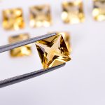 AAA++ Natural Citrine Faceted Square Loose Gemstone for Jewelry Making Calibrated Yellow Gemstone