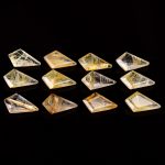 Natural Golden Rutile Quartz Kite Shape Loose Gemstone for Jewelry Making Brilliant Cut Golden Crystals