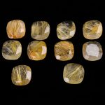 Natural Golden Rutile Quartz Cushion Shape Loose Gemstone for Jewelry Making Excellent Cut Golden Crystals