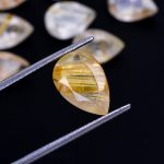 Natural Golden Rutile Quartz Pear Shape Faceted Cut Gemstone Calibrated Loose Gemstone For Jewelry Making