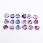 Rainbow Fluorite Faceted Heart Loose Gemstone for Jewelry Making Colourful Stones for Women