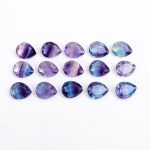 100% Natural Fluorite Faceted Pear Shape Calibrated Loose Gemstone for Jewelry Making Healing Multi Crystals Lot