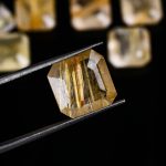 100% Genuine Golden Rutile Quartz Asscher Cut Octagon Shape Loose Gemstone for Jewelry Making