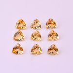 Yellow Citrine Faceted Trillion Shape Loose Gemstone for Jewelry Making Natural Calibrated Crystals