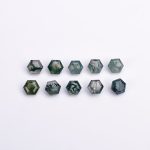 Natural Green Moss Agate Faceted Hexagon Shape Calibrated Wholesale Loose Gemstone for Jewelry Making