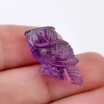 Amethyst Bird Shape Carved Gemstone, Natural Amethyst Quartz Owl Shape Faceted Stone, Loose Gemstone For Home Decor, Owl Gemstone,25X16X9 mm