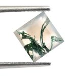 100% Natural Moss Agate Square Shape, Tree Agate Loose Gemstone For Jewelry Making, Green Agate Faceted Cut Square Calibrated Size 7X7 mm