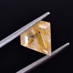 Natural Golden Rutile Quartz Diamond Shape, Rutilated Quartz Brilliant Cut Loose Gemstone For Jewelry Making, Birthday Gift 12X12 mm
