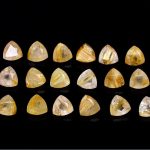 Natural Golden Rutile Quartz Trillion Shape Loose Gemstone for Jewelry Making Unique Golden Crystals