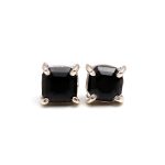 Natural Black Onyx Minimalist Octagon Stud Earrings 925 Sterling Silver Jewelry Birthday Gift