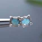 Natural Labradorite Hexagon Shape Stud Earrings 925 Sterling Silver Minimalist Jewelry Wedding Gift