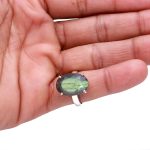 Rainbow Labradorite Silver Men's Oval Shape Ring 925 Sterling Silver Engagement Jewelry for Husband