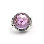 Natural Amethyst Briolette Round  Ring Filigree 925 Sterling Silver Designer Boho Jewelry for Men