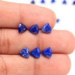 Genuine Blue Lapis Lazuli Faceted Trillion Shape Calibrated Wholesale Loose Gemstone for Jewelry Making