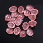 Natural Red Strawberry Quartz Oval Shape Cabochon Calibrated Loose Gemstone for Jewelry Making