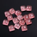 Natural Red Strawberry Quartz Square Cabochon Calibrated Loose Gemstone for Jewelry Making