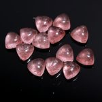 Natural Red Strawberry Quartz Trillion Cabochon Calibrated Loose Gemstone for Jewelry Making