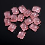Natural Red Strawberry Quartz Rectangle Shape Cabochon Calibrated Loose Gemstone for Jewelry Making