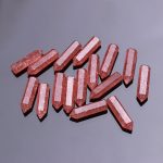 Red Strawberry Quartz Pencil Shape Calibrated Natural Loose Gemstone for Jewelry Making