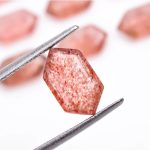 Red Strawberry Quartz Elongated Hexagon Shape Calibrated Natural Loose Gemstone for Jewelry Making