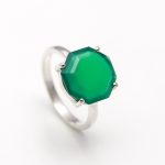 Natural Green Onyx Handmade Octagon Shape Ring 925 Sterling Silver Jewelry Wedding Gift