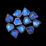 Rainbow Fire Moonstone Faceted Shield Shape Loose Gemstone for Jewelry Making Natural Crystals